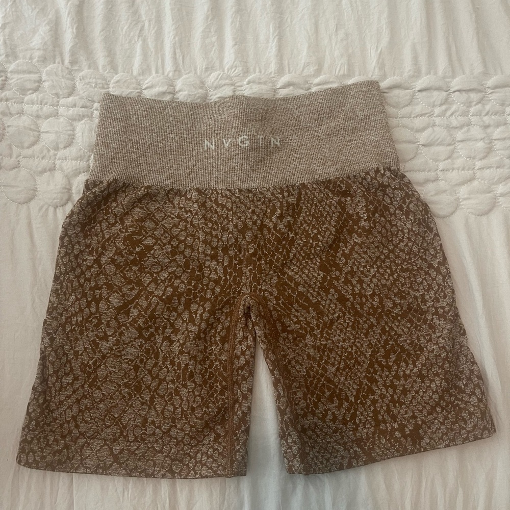Mocha Snakeskin Seamless Shorts